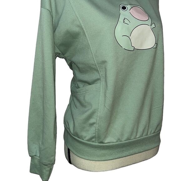 Oversized Women's Frog Pullover Sweatshirt - Picture 4 of 8